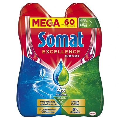 Somat Excellence duo gel 2x540Ml / 60 dávek Somat Excellence duo gel 2x540Ml / 60 dávek - Drogerie Kuchyň Myčka